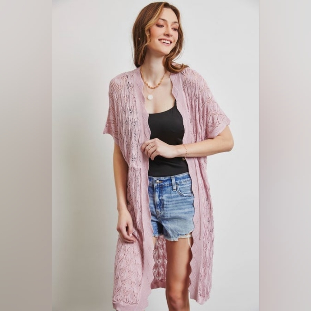 Heyson Long Cardigan Tie Front